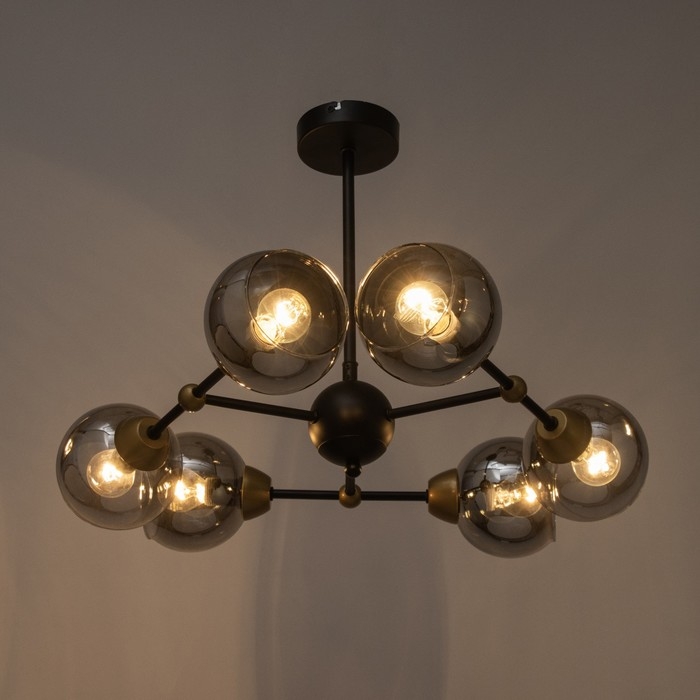 Люстра Люстра "Атом" 6х60Вт Цоколь: Е27 Цвет: Черный