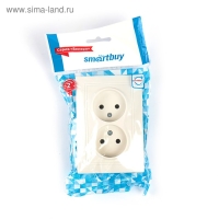 Розетка Smartbuy "Венера", 10 А, двухместная, скрытая, без з/к, керамика, белая Розетка Smartbuy "Венера", 10 А, двухместная, скрытая, без з/к, керамика, белая