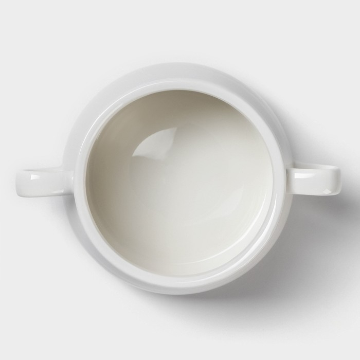 Бульонница фарфоровая Magistro &laquo;Бланш&raquo;, 2 предмета: бульонница 450 мл, блюдце d=15,7 см, цвет белый