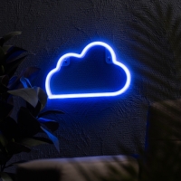 Неоновая вывеска &laquo;Облако&raquo; 30 x 19 см, батарейки AAx3 (нет в комплекте) + USB, свечение синее