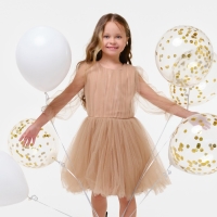 Платье для девочки нарядное KAFTAN, рост 110-116 см (32), бежевый Платье для девочки нарядное KAFTAN, рост 110-116 см (32), бежевый