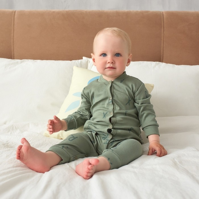 Комбинезон Крошка Я "NY", рост 62-68 см, цвет хаки