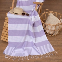 Пештемаль для пляжа, бани, сауны &laquo;Фортуна&raquo; 100х180 см, сиреневый