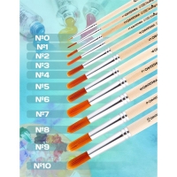 Кисть для рисования, Синтетика Круглая № 5 (диаметр обоймы 5 мм; длина волоса 20 мм), деревянная ручка, Calligrata Кисть для рисования, Синтетика Круглая № 5 (диаметр обоймы 5 мм; длина волоса 20 мм), деревянная ручка, Calligrata