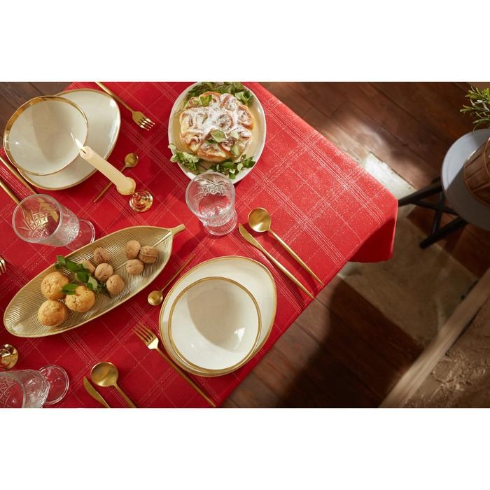 Скатерть Этель "Клетка" цв.серебро, 142*220 +/-3 см, 115 &plusmn;10 гр,100%