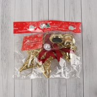 Украшение новогоднее "Уютная сказка" колокольчики узорная звезда, 9х22 см, золото Украшение новогоднее "Уютная сказка" колокольчики узорная звезда, 9х22 см, золото