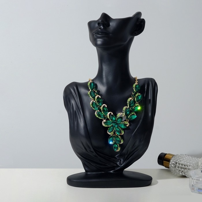 Бюст для украшений 18×8×32, отверстие в ухе, цвет чёрный Бюст для украшений 18×8×32, отверстие в ухе, цвет чёрный