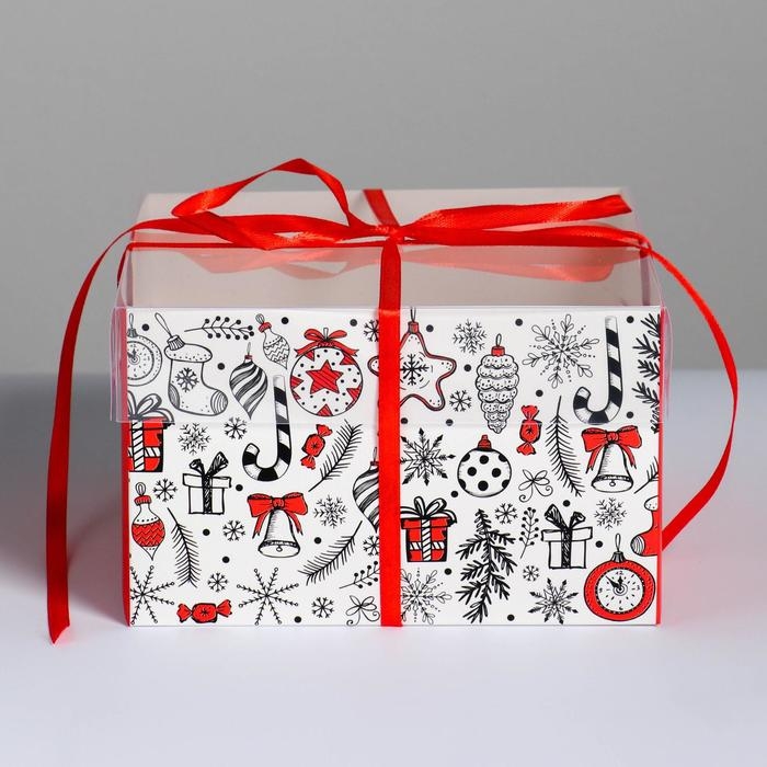 Коробка для капкейка &laquo;Время добрых подарков&raquo;, 16 х 16 х 10 см, Новый год