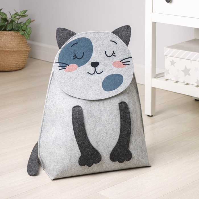 Органайзер для хранения Funny &laquo;Котун-толстун&raquo;, 42&times;24&times;58 см, 15 л, цвет серый