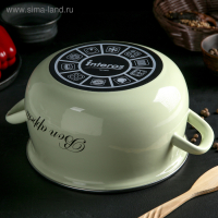 Кастрюля эмалированная &laquo;Лайм&raquo;, 5.1 л, стеклянная крышка, индукция, цвет светло-зелёный