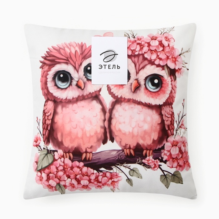 Подушка Этель Подушка Этель "Совушки", 40*40 см, 100% п/э, велюр