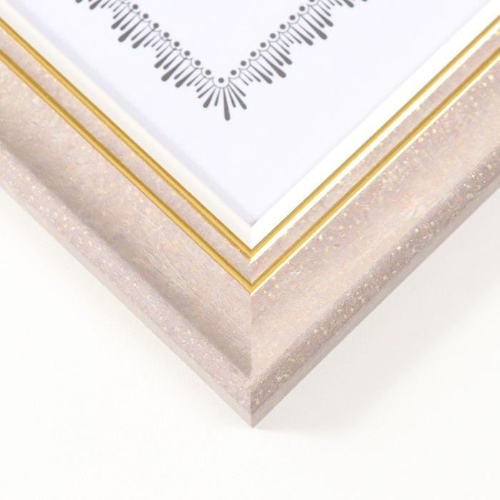 Фоторамка пластик формат А4 "Дора" мокко с золотом 34,5х25,8х1,4 см