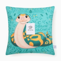 Новый год. Символ года. Змея. Чехол на подушку Этель &laquo;С Новым Годом&raquo; 40х40 см, велюр