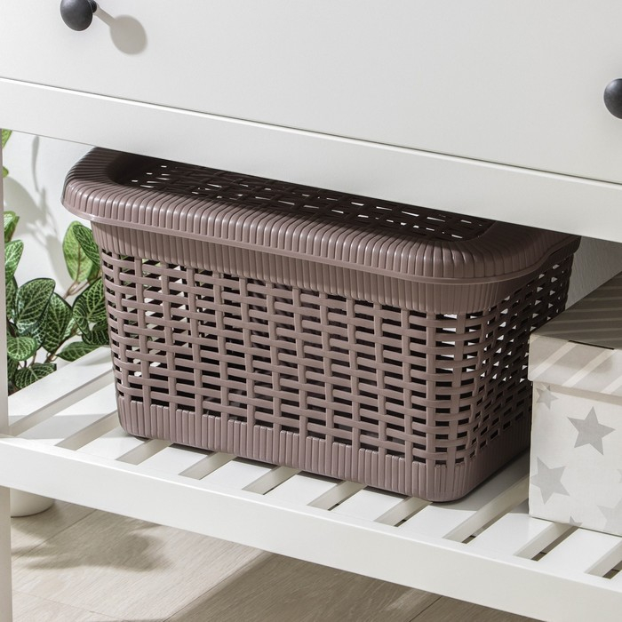 Корзина для хранения с крышкой, 45&times;28&times;24 см, 20 л, цвет МИКС