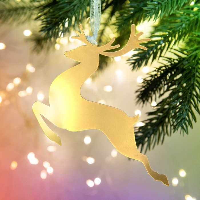 Ёлочная игрушка новогодняя &laquo;Олень&raquo;, на Новый год, 9.8 х 8.8 см.