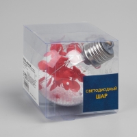 Ёлочный шар «Красные лепестки», батарейки, 5 LED, свечение тёплое белое Ёлочный шар «Красные лепестки», батарейки, 5 LED, свечение тёплое белое