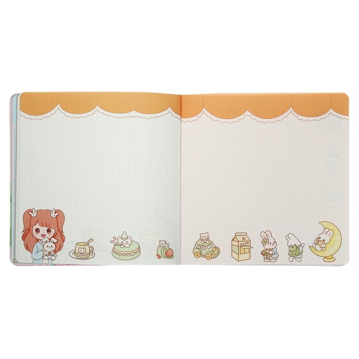 Записная книжка подарочная, А6, 132 листа, цветной блок, с хлястиком на магните, обложка пвх, "Аниме", МИКС