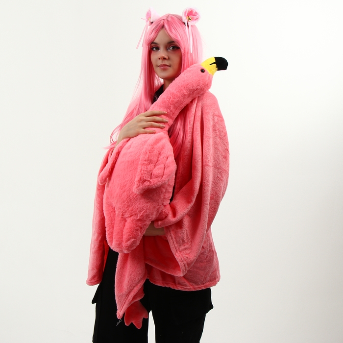 Мягкая игрушка «Фламинго» с пледом, 95 см, цвет розовый Мягкая игрушка «Фламинго» с пледом, 95 см, цвет розовый