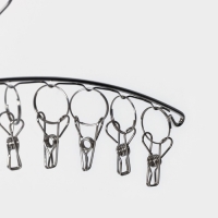 Сушилка для белья подвесная Доляна, 10 прищепок, 40&times;1&times;15 см, металл, цвет серебряный