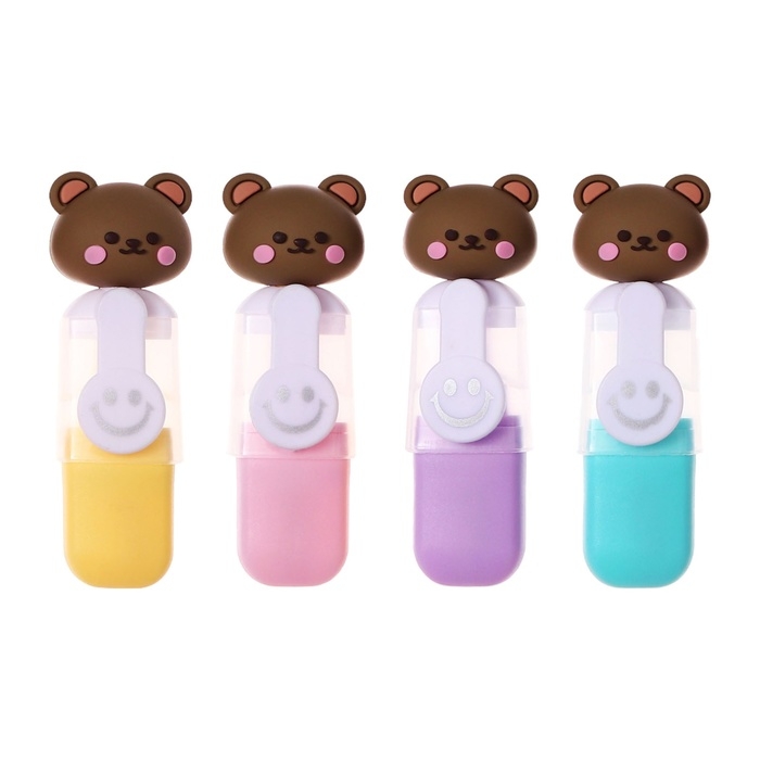 Набор маркеров текстовыделителей 4 штуки 4 цвета, в пенале на молнии Мишки Набор маркеров текстовыделителей 4 штуки 4 цвета, в пенале на молнии Мишки