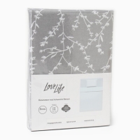 Комплект постельного белья LoveLife 1.5 сп "Ветви" цв.серый, 147*210,150*215,70*70 -1 шт,100% хлопок,бязь 120 г/м2