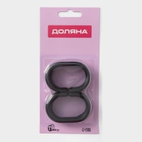 Кольца для штор Доляна, в ванную, пластик, 12 шт, 5,9&times;3,9 см, цвет чёрный