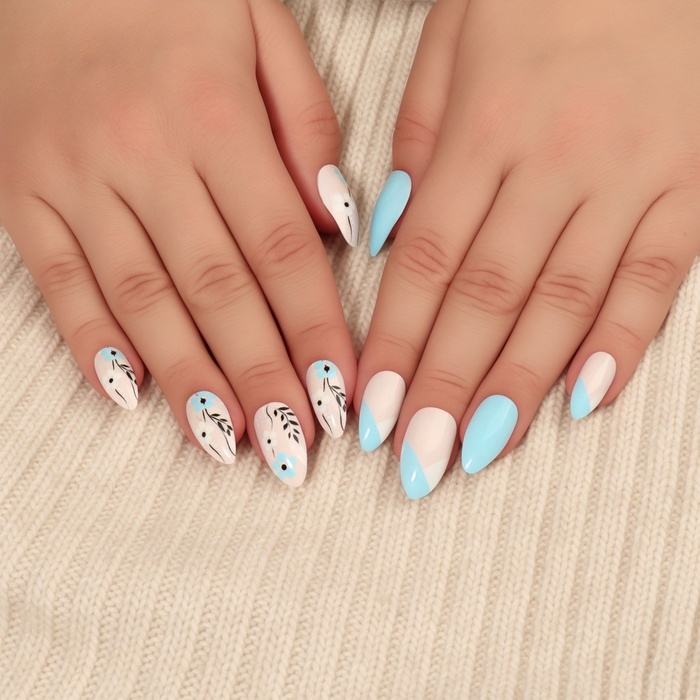 Накладные ногти «Нежная весна», 12 шт, с клеевыми пластинами, форма миндаль, разноцветные Накладные ногти «Нежная весна», 12 шт, с клеевыми пластинами, форма миндаль, разноцветные