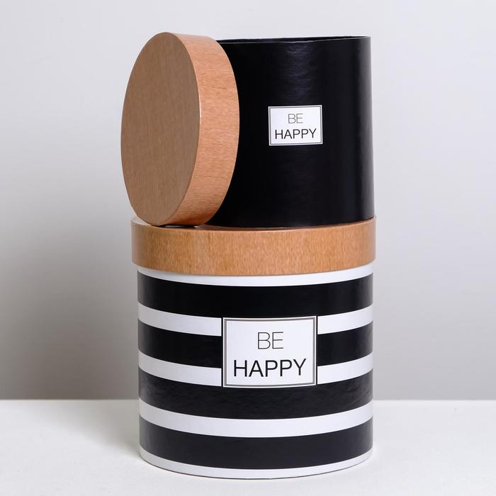 Набор круглых коробок 5 в 1, упаковка подарочная, &laquo;Крафт&raquo;,15 х 15 х15 - 23 х 23 х 25 см