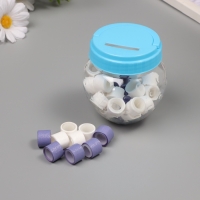 Клейкая лента пластик в банке "Белый и фиолетовый" н-р 40 шт 1,2 см, дл. 0,9 м 7х7х9 см Клейкая лента пластик в банке "Белый и фиолетовый" н-р 40 шт 1,2 см, дл. 0,9 м 7х7х9 см