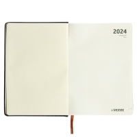 Ежедневник датированный 2024 A5 176 листов, deVENTE.Wild, твёрдая обложка из искусственной кожи, золотой срез, ляссе, кремовый блок 70 г/м2, тёмно-коричневый