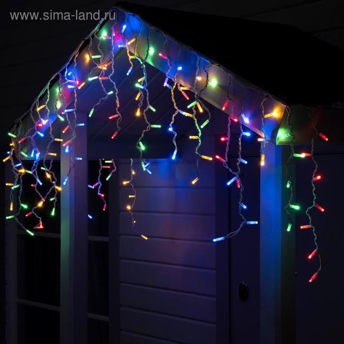 Гирлянда Гирлянда "Бахрома" 3 х 0.6 м , IP65, УМС, белая нить каучук, 108 LED, свечение мульти, 220 В