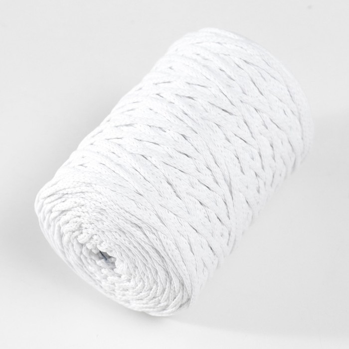 Шнур для вязания без сердечника 70% хлопок, 30% полиэстер ширина 3мм 100м/160&plusmn;10гр (101)