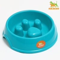 Миска для медленного кормления "Лапа", 22,5 х 23 х 6,5см, бирюзовая 5865054 Миска для медленного кормления "Лапа", 22,5 х 23 х 6,5см, бирюзовая 5865054
