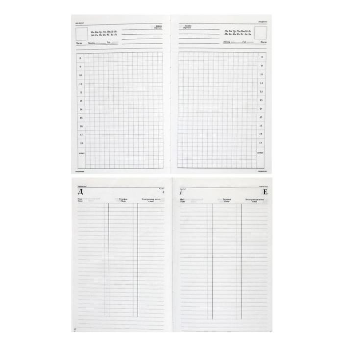 Ежедневник недатированный А5, 128 листов в клетку "Авокадо и пончик", твёрдая обложка, глянцевая ламинация, блок 55 г/м2