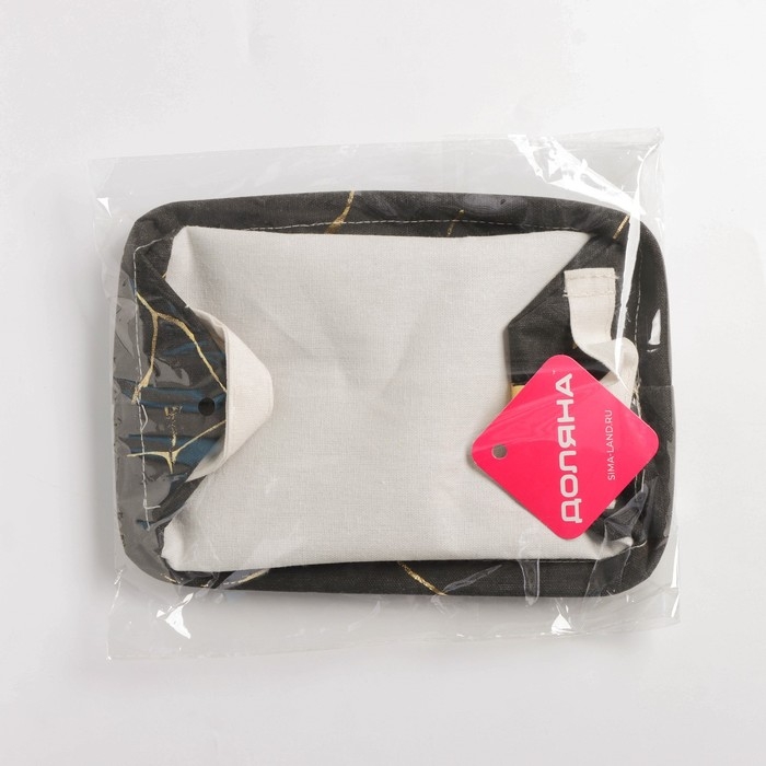 Корзина для хранения с ручками Доляна &laquo;Мрамор&raquo;, 23&times;16&times;12 см, цвет чёрный