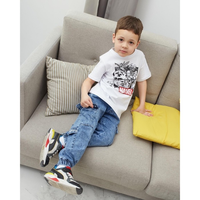 Футболка детская Мстители, рост 110-116, белый