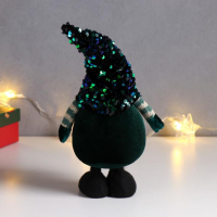 Кукла интерьерная "Дед Мороз в зелёном колпаке с пайетками" 33х9х14 см Кукла интерьерная "Дед Мороз в зелёном колпаке с пайетками" 33х9х14 см