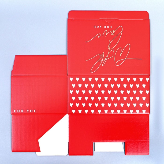 Коробка подарочная сборная, упаковка, &laquo;Люблю&raquo;, 22 х 15 х 10 см
