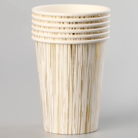 Стаканы бумажные «Полосы», 6 шт, цвет золото Стаканы бумажные «Полосы», 6 шт, цвет золото