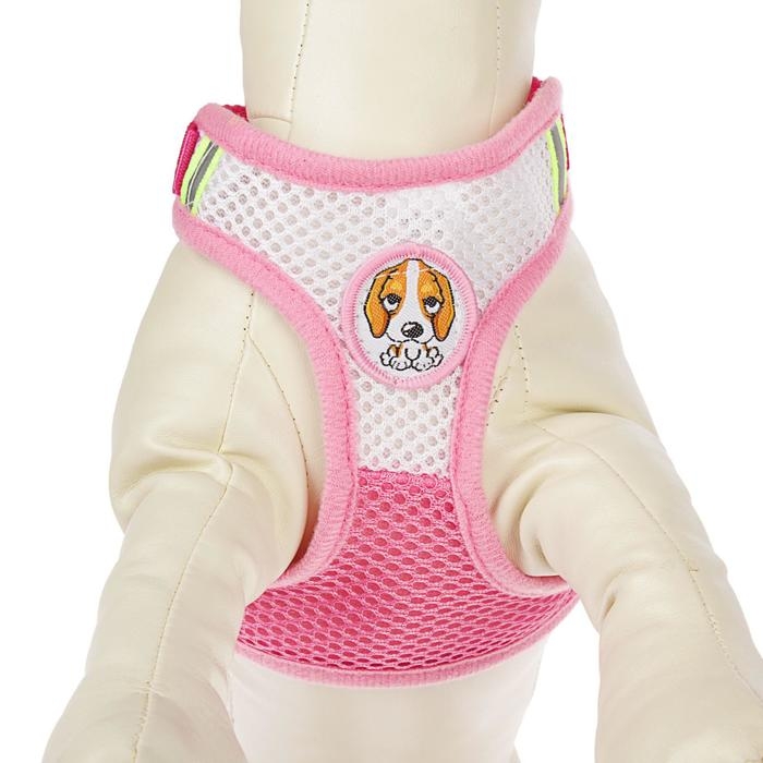 Шлейка регулируемая дышащая, светоотражающая, размер M (ОШ+ОГ 77-107 см), розовая Шлейка регулируемая дышащая, светоотражающая, размер M (ОШ+ОГ 77-107 см), розовая