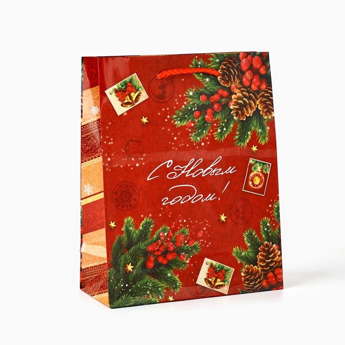 Пакет подарочный новогодний ламинированный &laquo;Новогодняя история&raquo;, MS 18 х 23 х 8 см, Новый год