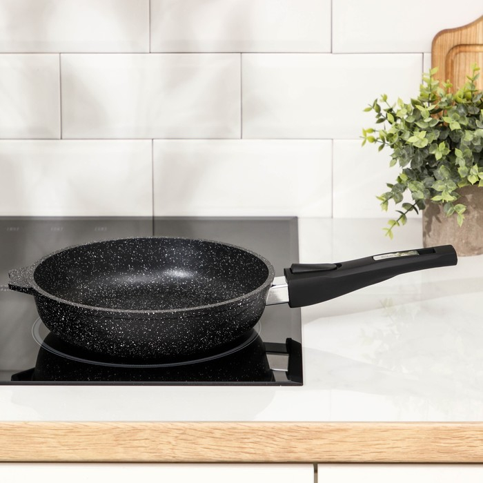 Сковорода &laquo;Гранит Black&raquo; Induction Pro&raquo;, d=22 см, индукция, съёмная ручка, антипригарное покрытие