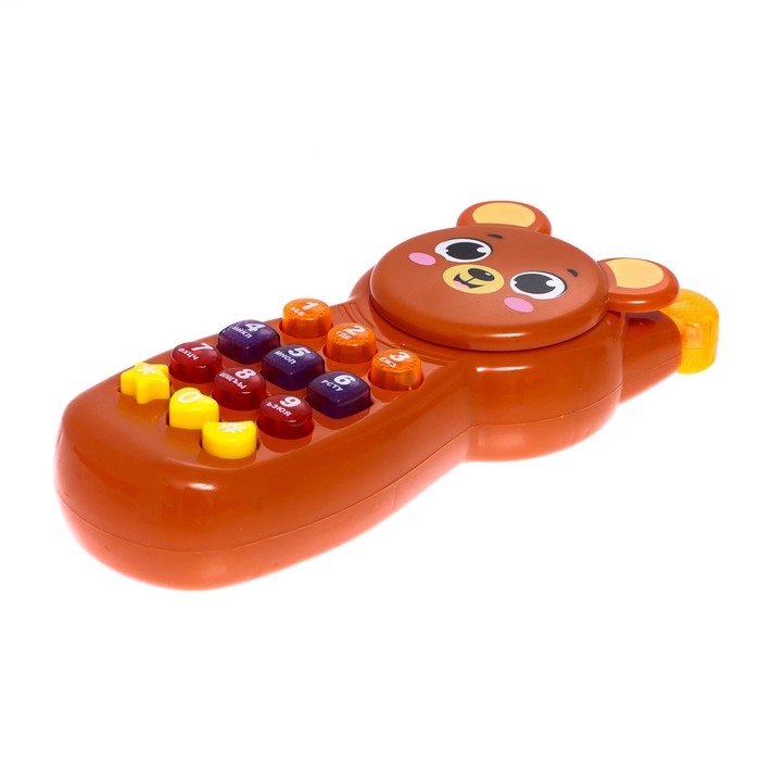 Музыкальный телефон &laquo;Любимые зверята&raquo;, звук, свет, цвет коричневый