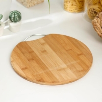 Доска разделочная Доляна &laquo;Комфорт&raquo;, с ручкой, d=30 см, бамбук