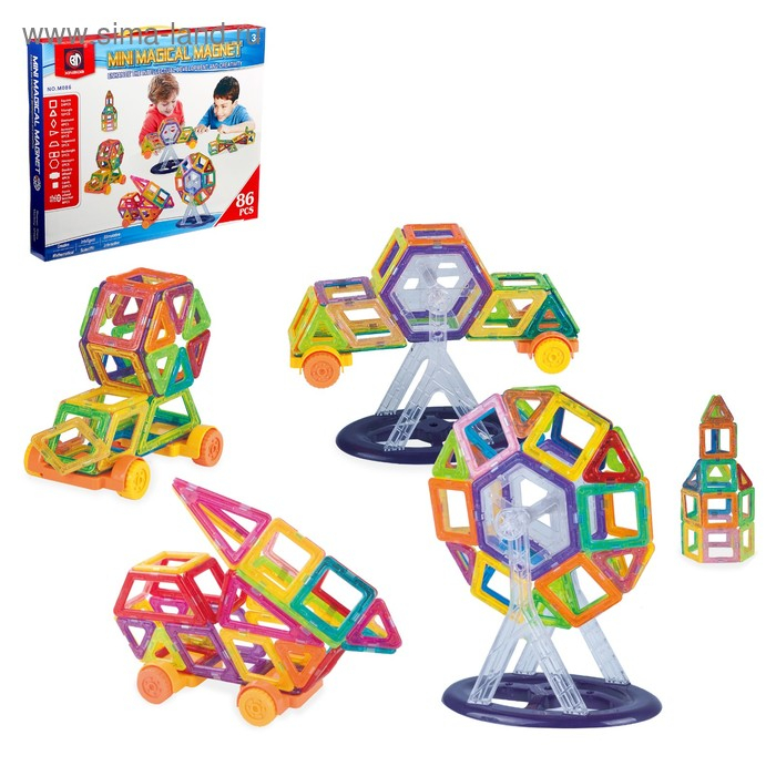 Конструктор магнитный &laquo;Мини магический магнит&raquo;, 86 деталей
