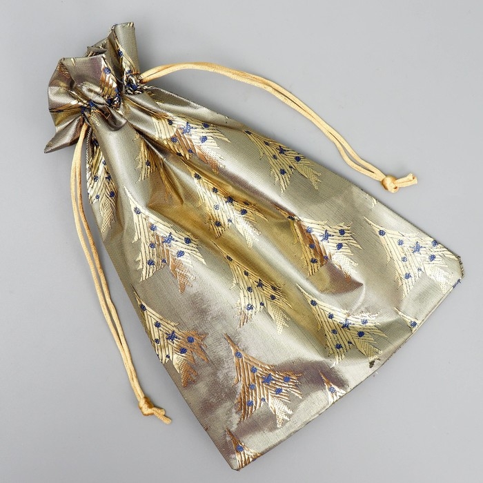 Мешочек подарочный парча &laquo;Новогодняя ночь&raquo;, 16 х 24 см +/- 1.5 см, Новый год