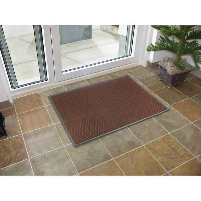 Коврик придверный влаговпитывающий, ребристый, &laquo;Стандарт&raquo;, 90&times;120 см, цвет коричневый