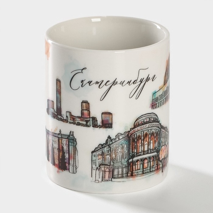 Кружка фарфоровая Доляна &laquo;Екатеринбург&raquo;, 340 мл