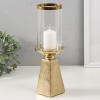 Подсвечник керамика, стекло на 1 свечу "Буэно" d=7,5 см золото 9,5х9,5х29,5 см Подсвечник керамика, стекло на 1 свечу "Буэно" d=7,5 см золото 9,5х9,5х29,5 см