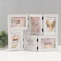 Фоторамка МДФ на 6 фото 10х15 см, 10х10 см "Загадка" белая 33х47,8х1,1 см Фоторамка МДФ на 6 фото 10х15 см, 10х10 см "Загадка" белая 33х47,8х1,1 см